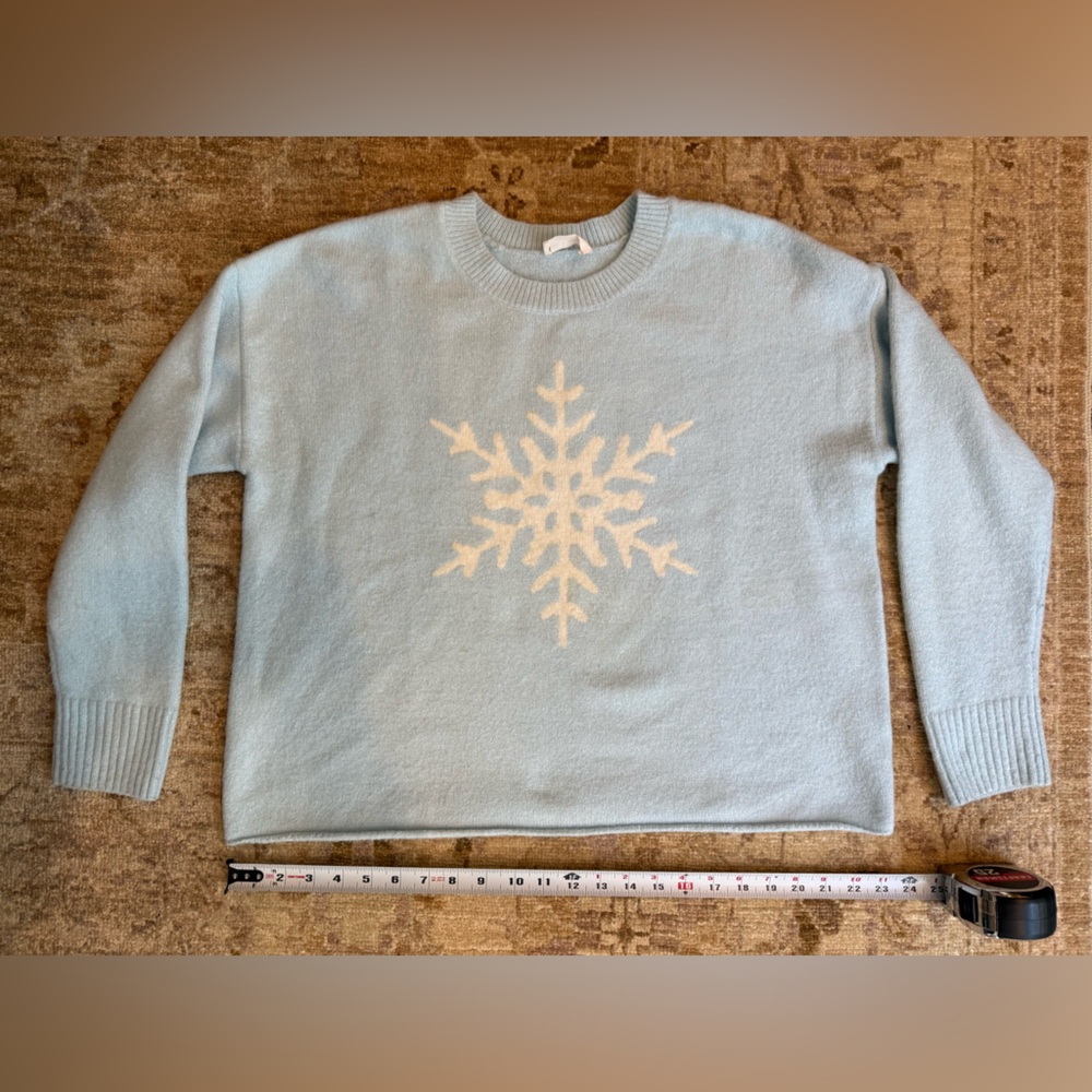 Women's Light Blue Snowflake Sweater